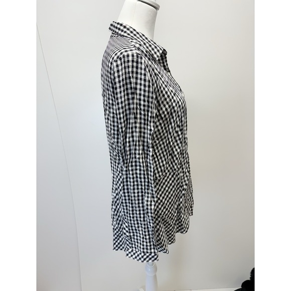 J Jill Black And White Gingham Button Down Women's 100% Rayon Size Petite Medium - Picture 2 of 6